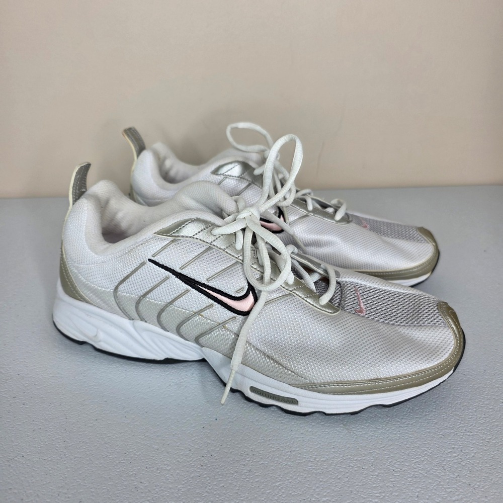 Nike Air Rolling Rail Running Shoes Womens 10 White Silver Pink 310406-161